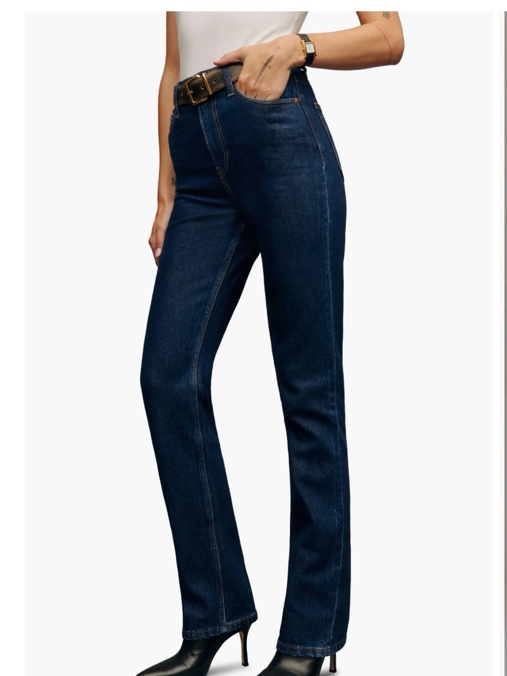 Reformation Straight Leg Jeans - Deep Indigo